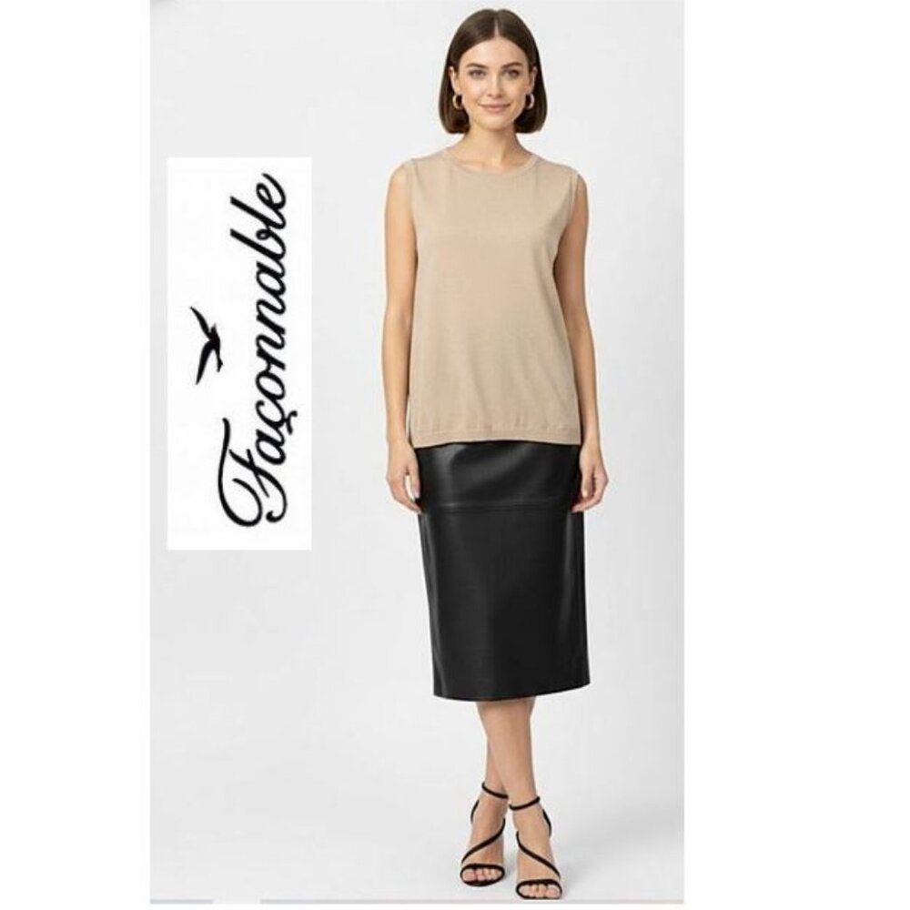 FACONNABLE, Silk/cashmere sleeveless beige colour vest